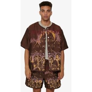 Valabasas Mens Shorts Ghost Hands Tapestry Large Brown